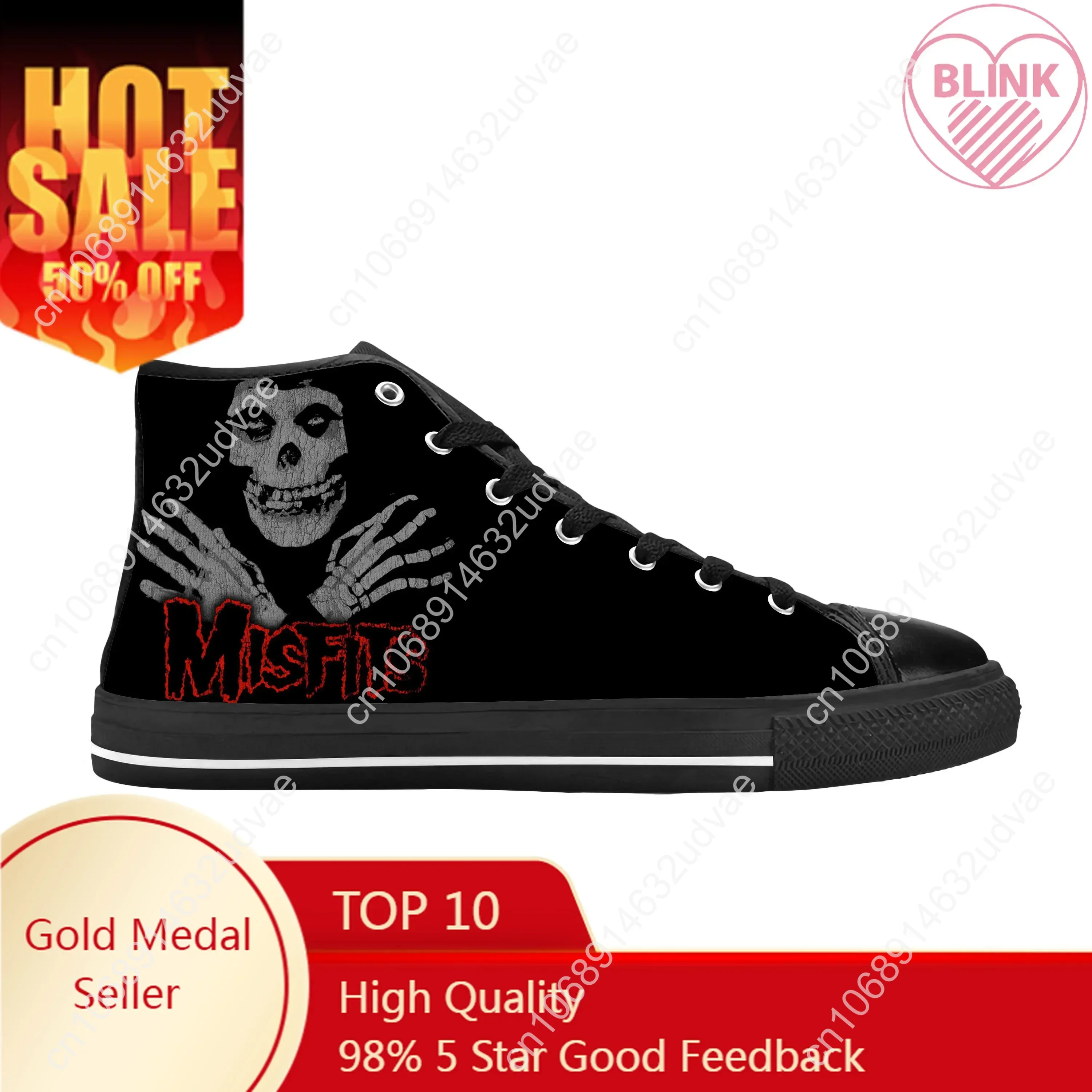 Hot Misfits Skull Skeleton Horror Rock Band Music Casual Cloth Shoes High Top Comfortable Breathable 3D Print Men Women Sneakers
Hot Misfits Skull Skeleton Horror Rock Band Music Casual Cloth Shoes High Top Comfortable Breathable 3D Print Men Women Sneakers