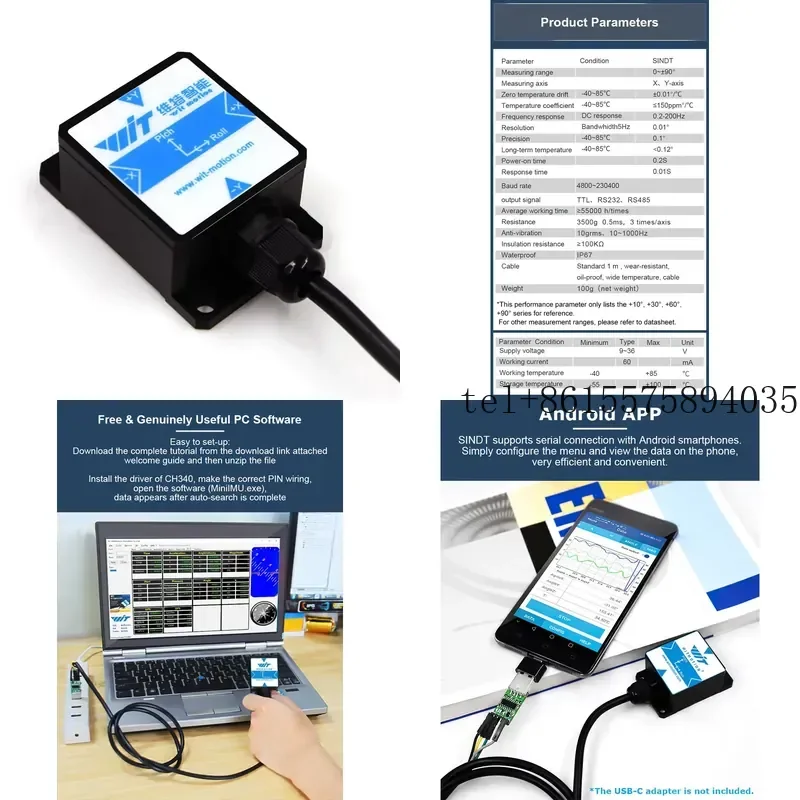 Hot WitMotion SINDT-RS232 Aluminum Metal Case 5-36V High-Stability Digital Inclinometer Accelerometer Gyro Tilt Angle Sensor
Hot WitMotion SINDT-RS232 Aluminum Metal Case 5-36V High-Stability Digital Inclinometer Accelerometer Gyro Tilt Angle Sensor