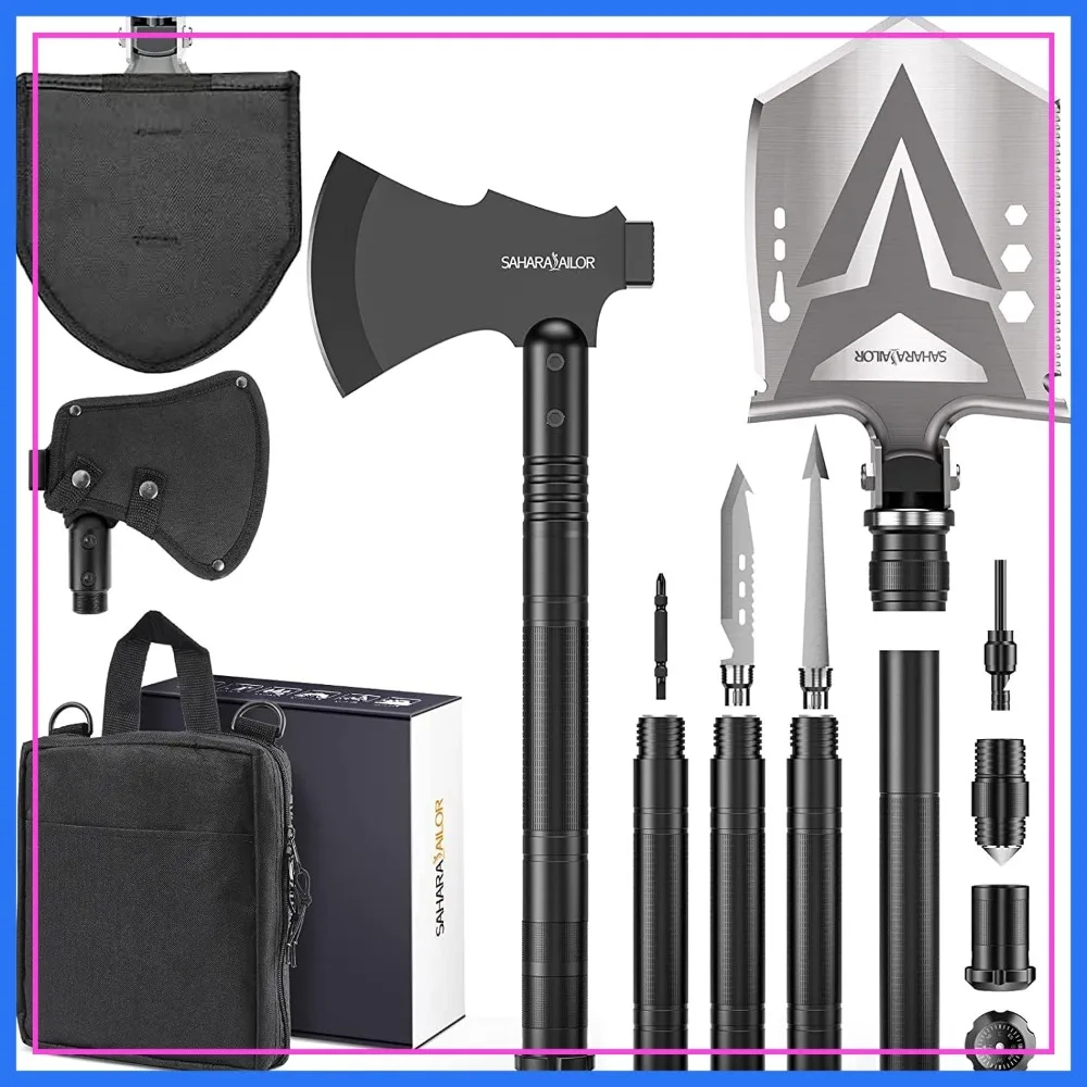Survival Axe Camping Folding Shovel with Hatchet, Large Shovel Head, 1.6-3.1 Ft Extendable Handle, High Carbon Steel, Storage Bag Included
Survival Axe Camping Folding Shovel with Hatchet, Large Shovel Head, 1.6-3.1 Ft Extendable Handle, High Carbon Steel, Storage Bag Included
