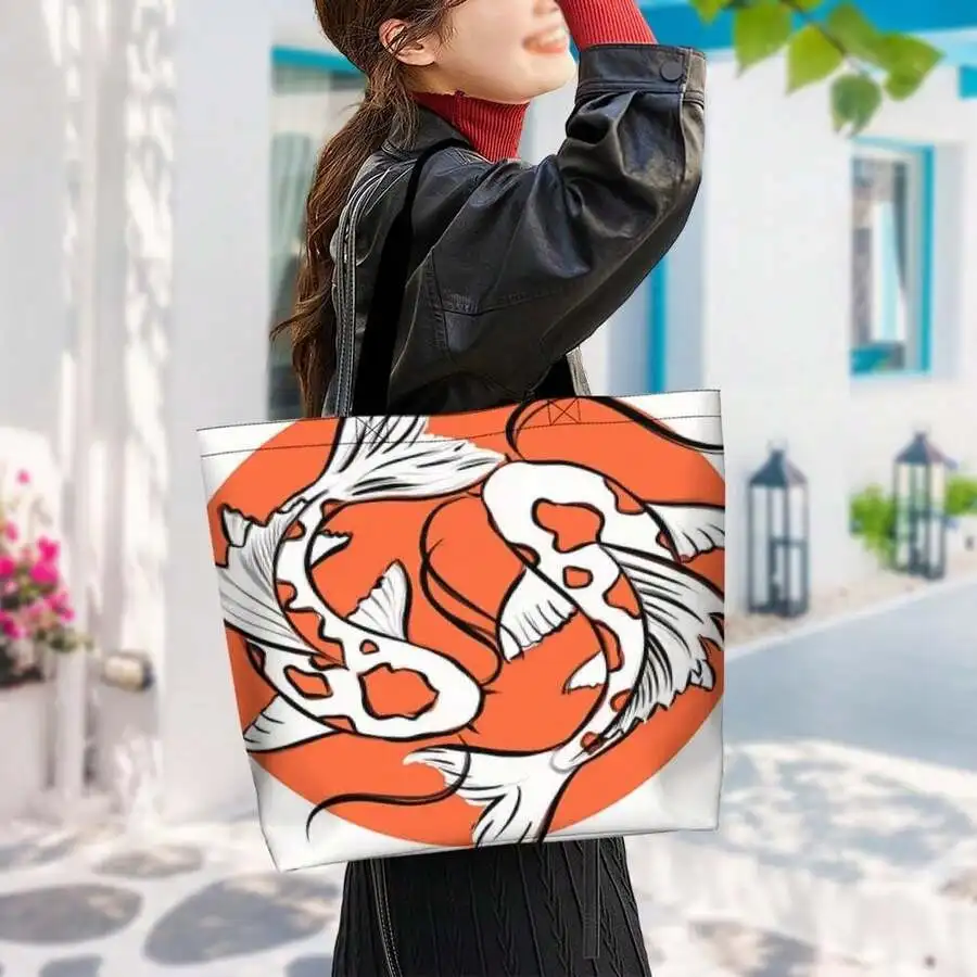 Koi Fish Graphic Tote Bag Japanese Inspired Casual Unisex Shoulder Bag
Koi Fish Graphic Tote Bag Japanese Inspired Casual Unisex Shoulder Bag