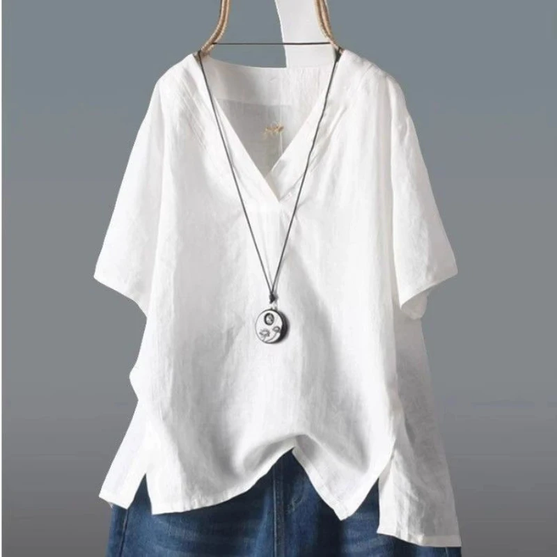 V Neck Short Sleeve Simplicity Office Blouse Women Clothing Summer New Solid Loose Plus Size Elegant Shirt Tops Casual Fashion
V Neck Short Sleeve Simplicity Office Blouse Women Clothing Summer New Solid Loose Plus Size Elegant Shirt Tops Casual Fashion