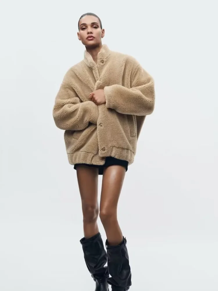 Women Brown Fleece Short Jacket Casual Solid Lapel Single Breasted Long Sleeve Loose Jackets 2025 Lady Daily Commute Outwear New
Women Brown Fleece Short Jacket Casual Solid Lapel Single Breasted Long Sleeve Loose Jackets 2025 Lady Daily Commute Outwear New