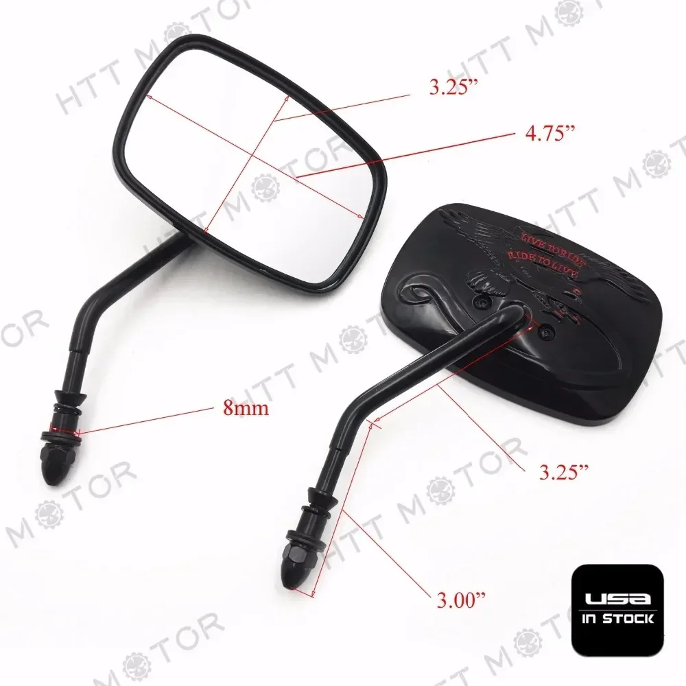 Motorcycle 8mm Threaded Rear View Side Mirrors for Harley Treet bike,sports bike,chopper,cruiser etc Except VRSCF and XL1200X
Motorcycle 8mm Threaded Rear View Side Mirrors for Harley Treet bike,sports bike,chopper,cruiser etc Except VRSCF and XL1200X