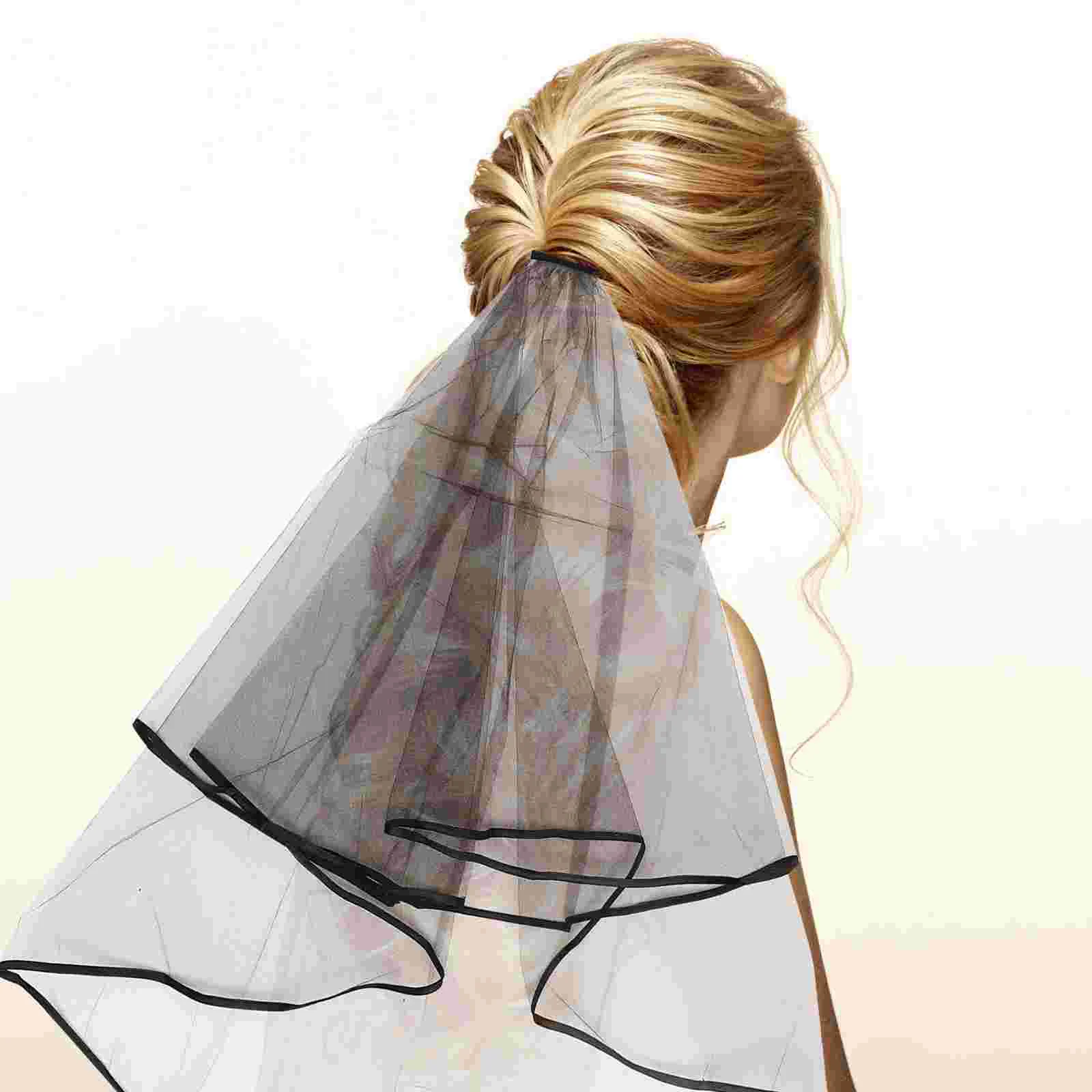 Short Double Satin Bridal Veil Black Covered Wedding Bridal Veil Wedding Party Photo Accessory Veils for Bridesmaids
Short Double Satin Bridal Veil Black Covered Wedding Bridal Veil Wedding Party Photo Accessory Veils for Bridesmaids