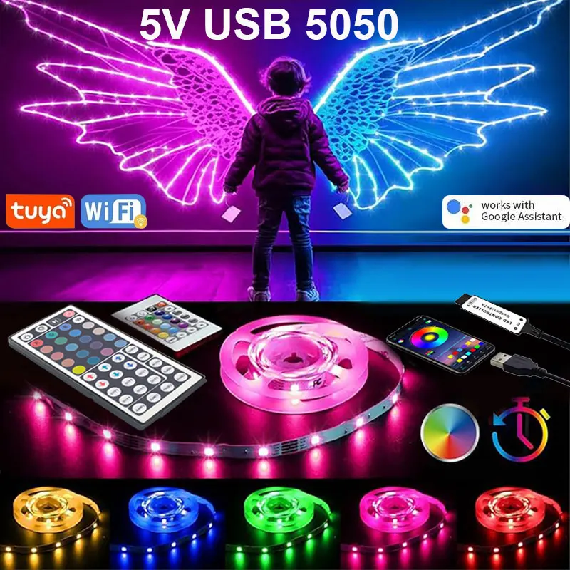 Usb Led Light Strip 1-30M 5V 5050 Rgb Led Lights For Room Bluetooth Wifi Alexa Tuya App Remote Control Smart Tv Backlight String
Usb Led Light Strip 1-30M 5V 5050 Rgb Led Lights For Room Bluetooth Wifi Alexa Tuya App Remote Control Smart Tv Backlight String