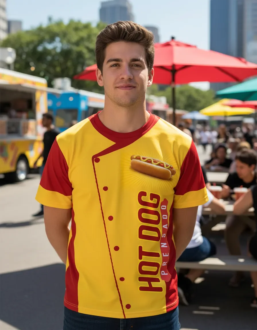 2026 New Men's Spanish Style Hot Dog 3D Printed Pattern Uniform Round Neck T-shirt Top Men's Clothing
2026 New Men's Spanish Style Hot Dog 3D Printed Pattern Uniform Round Neck T-shirt Top Men's Clothing