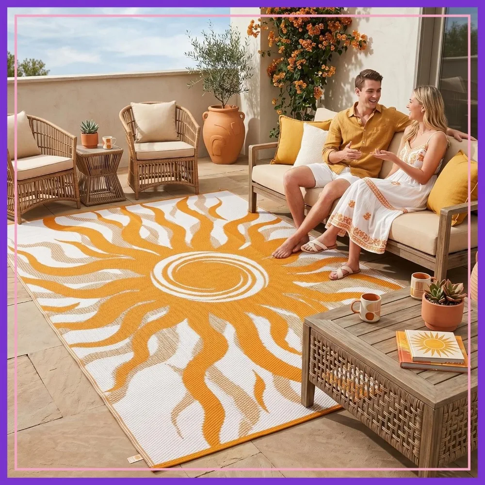 Boho Sun Outdoor Rug 8x10 Waterproof Reversible Plastic Straw Mat for Patio Camping
Boho Sun Outdoor Rug 8x10 Waterproof Reversible Plastic Straw Mat for Patio Camping