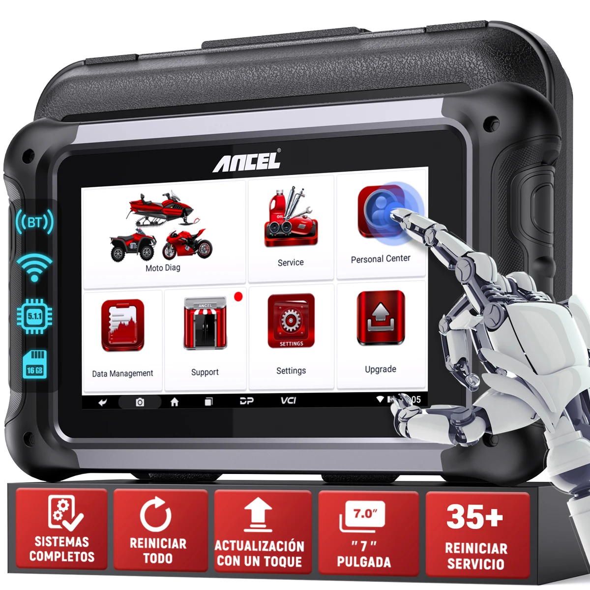 ANCEL MT700 Motorcycle Scan All System Diagnostic Tool Oil Rest ABS Bleeding 31 Reset ECU Coding Functions Motorcycle Scan Tool
ANCEL MT700 Motorcycle Scan All System Diagnostic Tool Oil Rest ABS Bleeding 31 Reset ECU Coding Functions Motorcycle Scan Tool
