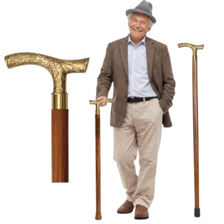 ® Walking Cane Brown Ebony Brass T Shape Handel Golden Tone Natural Wooden Walking Stick for Gentlemen Wooden Walking Cane for
® Walking Cane Brown Ebony Brass T Shape Handel Golden Tone Natural Wooden Walking Stick for Gentlemen Wooden Walking Cane for