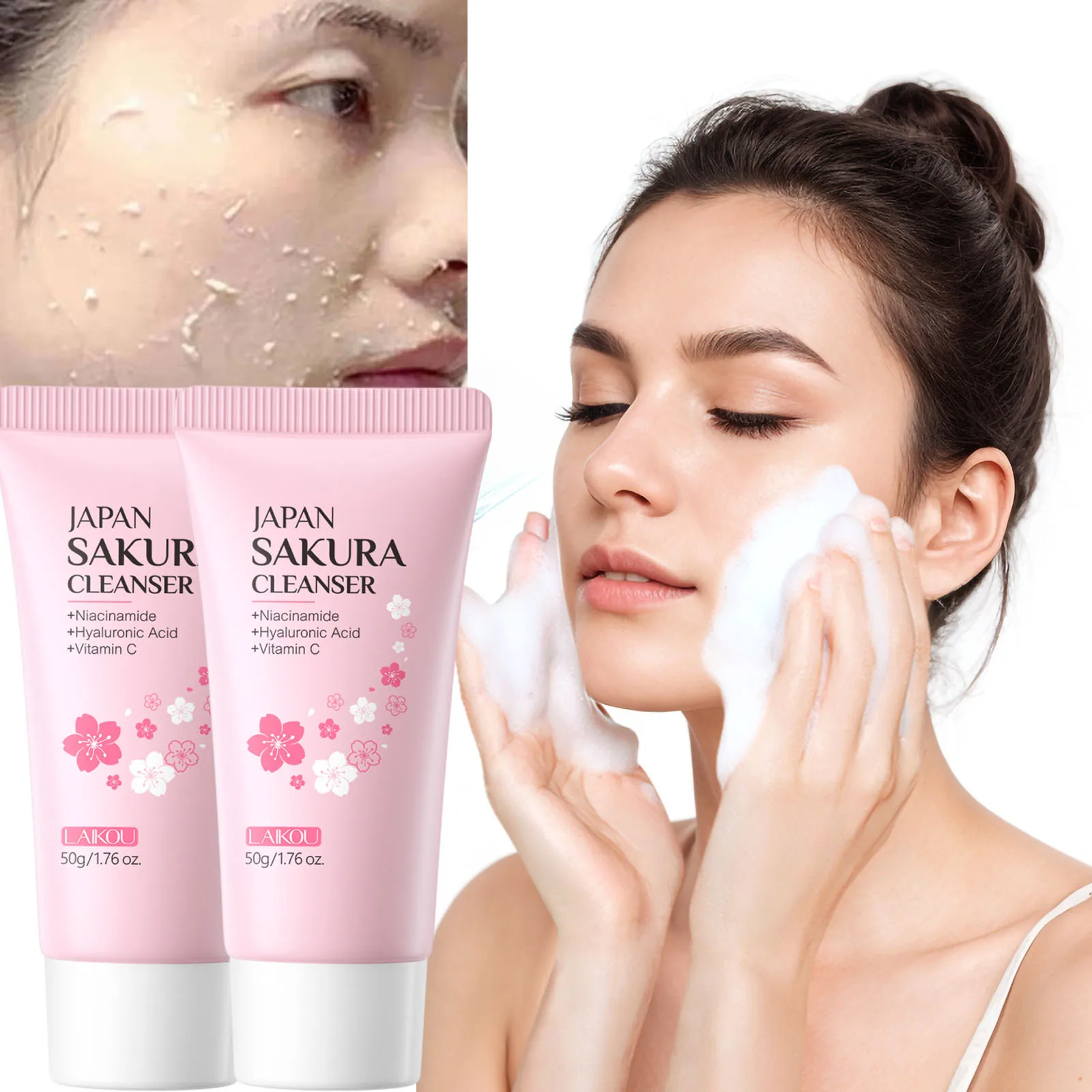 Sakura Facial Cleanser Deep Cleansing Pores Oil Control Moisturizing Brightening Face Wash Gentle For All Skin Types 50g
Sakura Facial Cleanser Deep Cleansing Pores Oil Control Moisturizing Brightening Face Wash Gentle For All Skin Types 50g