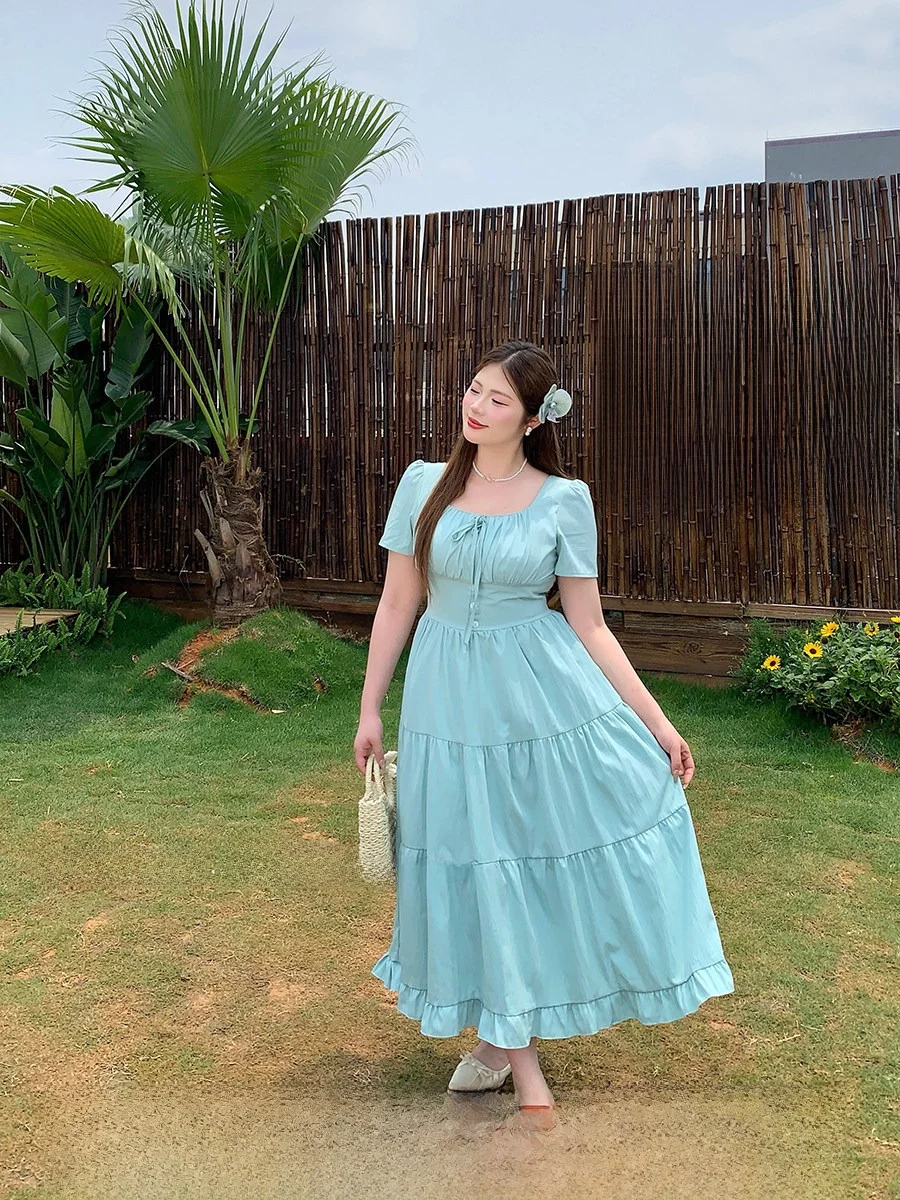 Летнее платье SOUL Sweet Sle для женщин больших размеров, с завышенной талией, коротким рукавом, мятного цвета, для пляжного отдыха.
Летнее платье SOUL Sweet Sle для женщин больших размеров, с завышенной талией, коротким рукавом, мятного цвета, для пляжного отдыха.