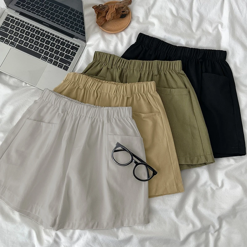 Women's Sports Shorts Summer Solid High Waist Black Wide Leg Shorts With Two Pockets Female Fashion Casual Basic Short Pants
Women's Sports Shorts Summer Solid High Waist Black Wide Leg Shorts With Two Pockets Female Fashion Casual Basic Short Pants