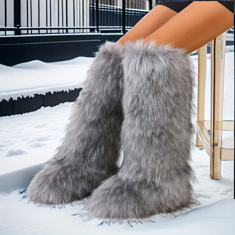 SANCCOHOUSE 2025 New Knee-High Boots, Warm Faux Fur Snow Boots with Raccoon Fur-Like Detail, Winter Snow Boots for Women
SANCCOHOUSE 2025 New Knee-High Boots, Warm Faux Fur Snow Boots with Raccoon Fur-Like Detail, Winter Snow Boots for Women