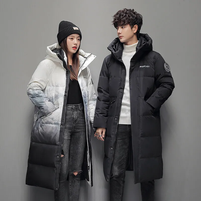 Men's down jacket, white duck down filling, printed hooded long casual jacket, autumn and winter casual warm coat
Men's down jacket, white duck down filling, printed hooded long casual jacket, autumn and winter casual warm coat