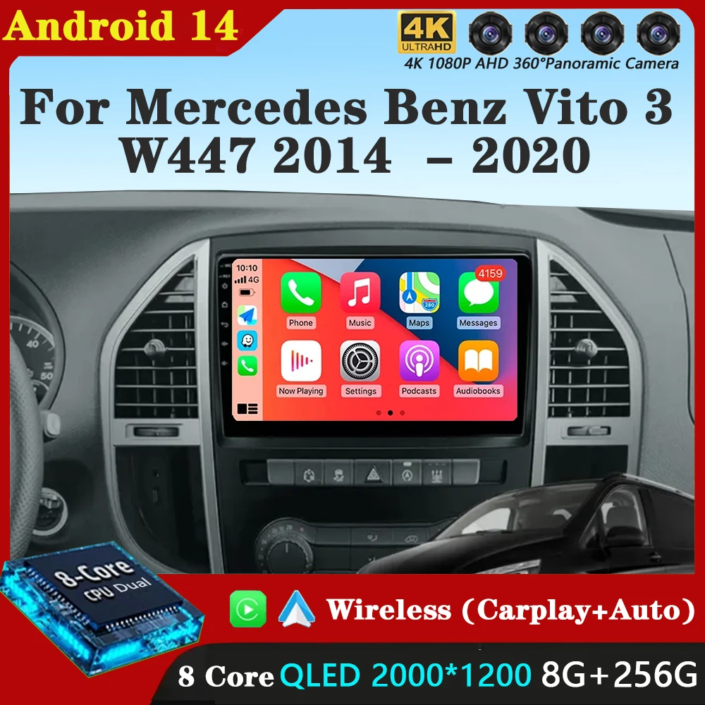 Android 14 Auto Carplay Car Radio For Mercedes Benz Vito 3 W447 2014 2015 - 2020 Navigation GPS Multimedia Player WiFi+4G Stereo
Android 14 Auto Carplay Car Radio For Mercedes Benz Vito 3 W447 2014 2015 - 2020 Navigation GPS Multimedia Player WiFi+4G Stereo