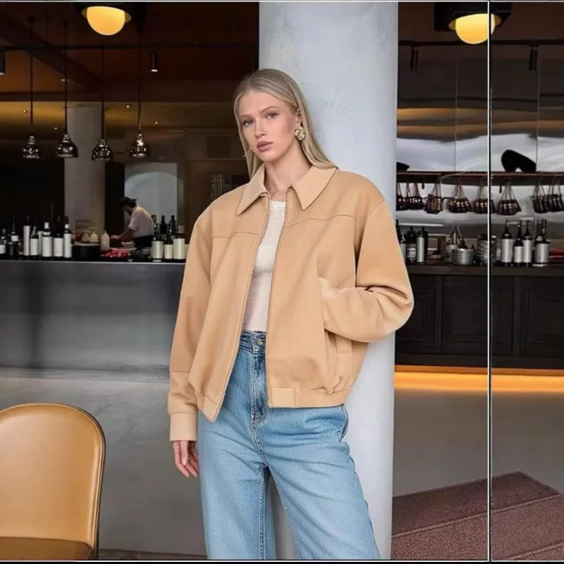 Autumn Winter New European and American Women's Clothing Casual Suede Bomber Coat
Autumn Winter New European and American Women's Clothing Casual Suede Bomber Coat