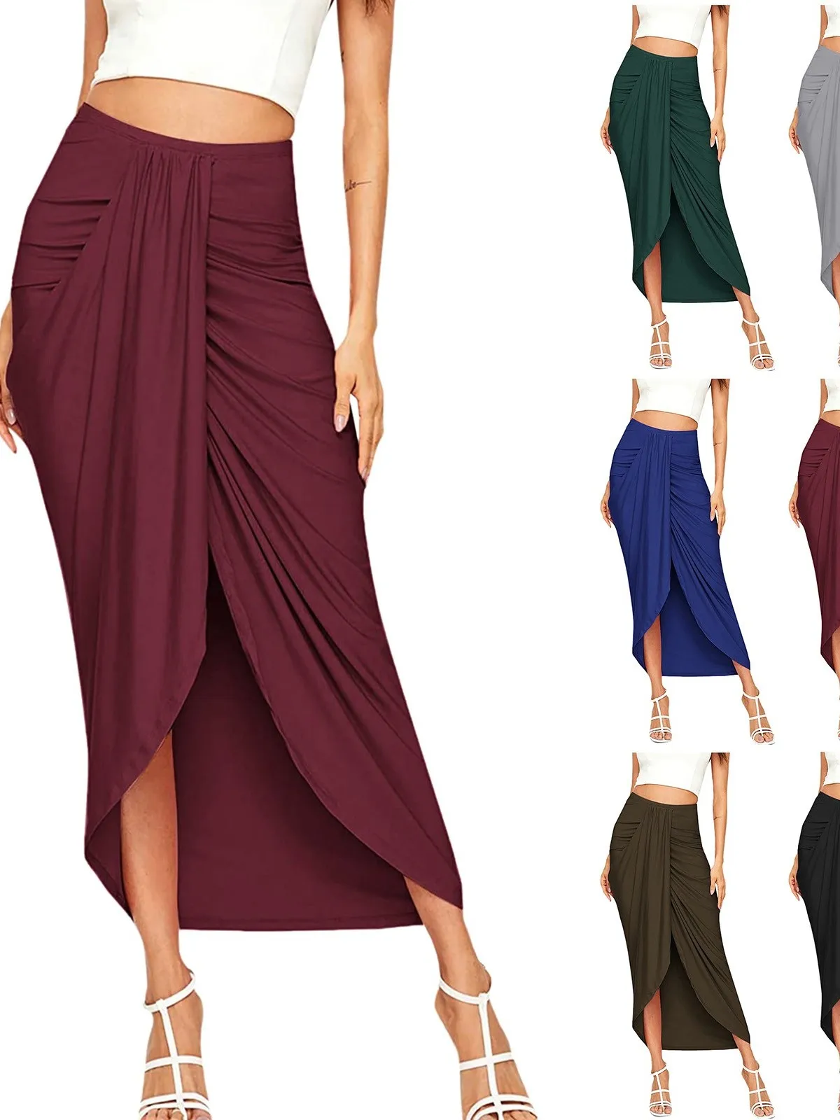 Юбка с высокой талией, драпированная, повседневная, с разрезом, на резинке, плиссированная, для женщин и девушек, для путешествий, отдыха и поездок на работу
Юбка с высокой талией, драпированная, повседневная, с разрезом, на резинке, плиссированная, для женщин и девушек, для путешествий, отдыха и поездок на работу
