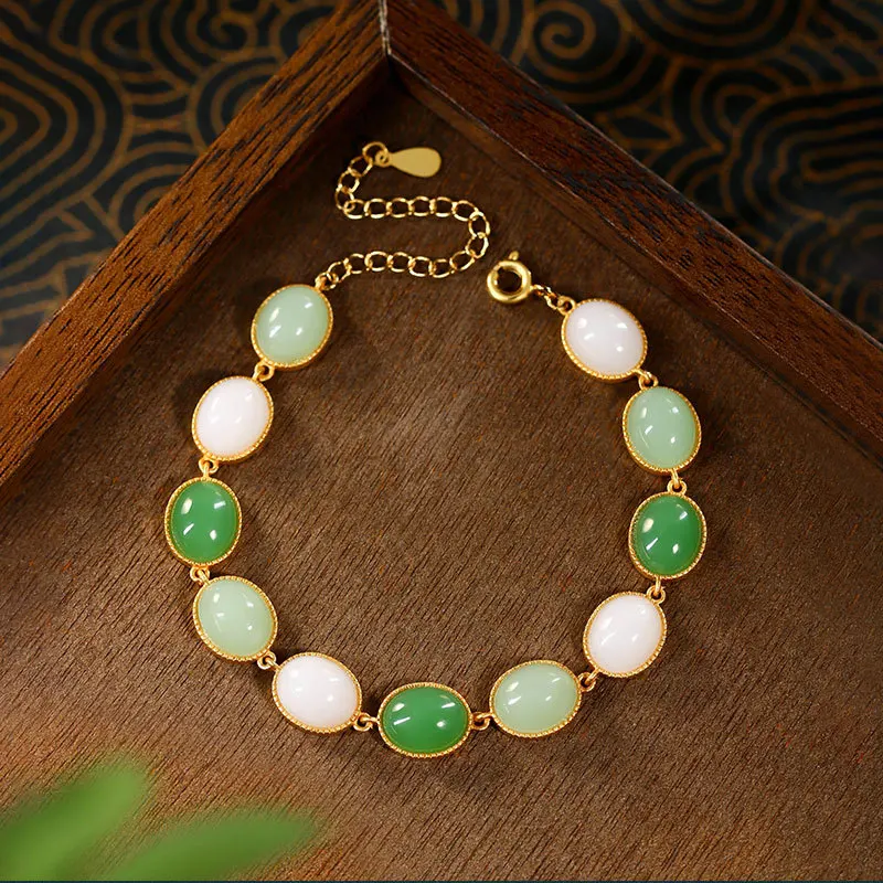 Natural Chalcedony Dopamine Color Beads Bracelet Bangle Fashion Vintage Luxury Amulet Carved Accessories Charm Gifts Women
Natural Chalcedony Dopamine Color Beads Bracelet Bangle Fashion Vintage Luxury Amulet Carved Accessories Charm Gifts Women