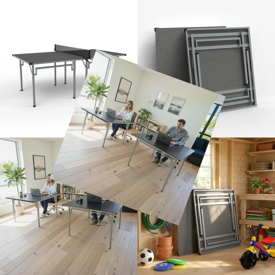 Versa Convertible Outdoor Table Tennis Table 2-Player Set: weather-resistant steel frame blue playing surface quick-fold design
Versa Convertible Outdoor Table Tennis Table 2-Player Set: weather-resistant steel frame blue playing surface quick-fold design