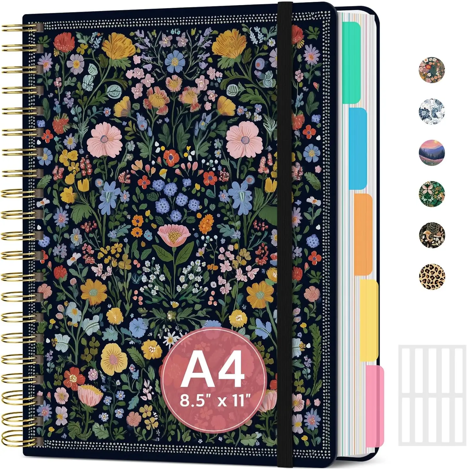 Large Lined Spiral Journal for Women, Cute Hardcover 5 Subject Notebook 8.5x11 with Dividers, College Ruled 280 Pages, Garden of Whimsy
Large Lined Spiral Journal for Women, Cute Hardcover 5 Subject Notebook 8.5x11 with Dividers, College Ruled 280 Pages, Garden of Whimsy