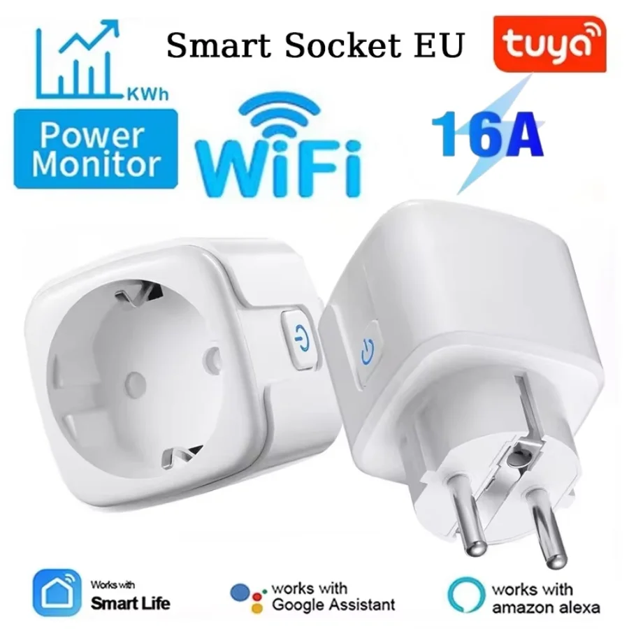 Tuya WiFi Smart Plug 16A EU Smart Socket With Power Monitoring Timing Smart Life APP Voice Control Works with Alexa Google Home
Tuya WiFi Smart Plug 16A EU Smart Socket With Power Monitoring Timing Smart Life APP Voice Control Works with Alexa Google Home