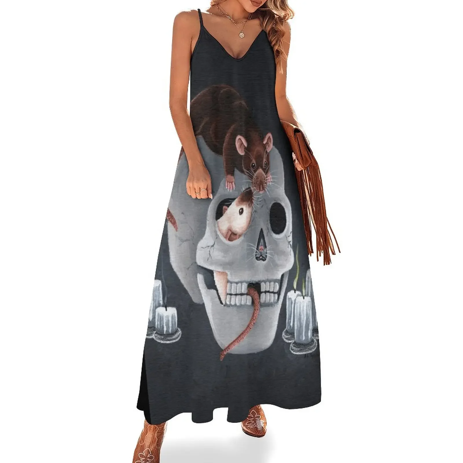 Rats and Human Skull Sleeveless Dress party dress women elegant luxury Bride dresses Women's summer skirt Long dress woman
Rats and Human Skull Sleeveless Dress party dress women elegant luxury Bride dresses Women's summer skirt Long dress woman
