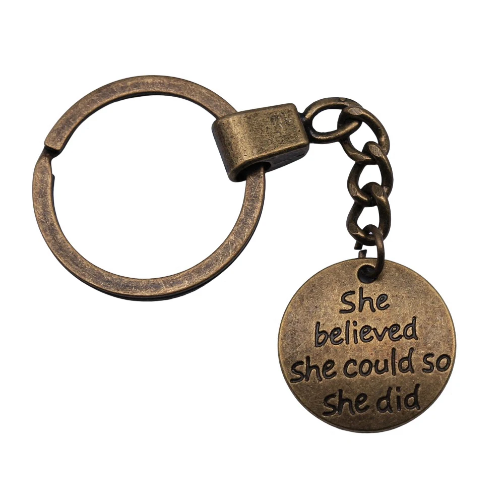 1pcs She Believed She Could So She Did Keychain For Bags Diy Accessories Charms For Jewelry Making Gift Ring Size 30mm
1pcs She Believed She Could So She Did Keychain For Bags Diy Accessories Charms For Jewelry Making Gift Ring Size 30mm