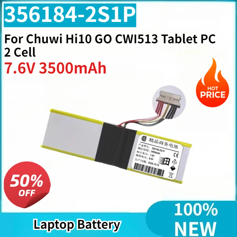 100% новый высококачественный сменный аккумулятор 356184-2S1P 7,6 В 3500 мАч для Chuwi Hi10 GO CWI513, 2-элементный аккумулятор для планшетных ПК
100% новый высококачественный сменный аккумулятор 356184-2S1P 7,6 В 3500 мАч для Chuwi Hi10 GO CWI513, 2-элементный аккумулятор для планшетных ПК