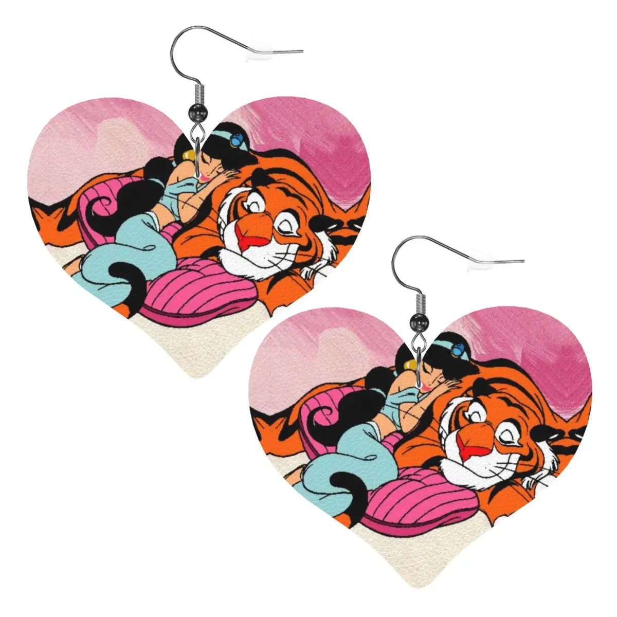 Custom Princess Jasmine And Tiger Dangle Drop Earrings Leather Earrings for Women Fashion Aladdin For Valentine's Day
Custom Princess Jasmine And Tiger Dangle Drop Earrings Leather Earrings for Women Fashion Aladdin For Valentine's Day