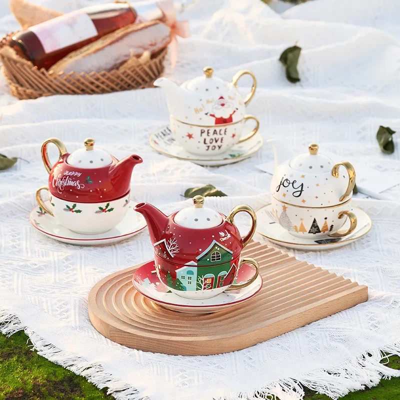 Christmas Pattern Ceramic Tea Set Gold Plated Craft Ceramic Portable Tea Set Personal Teapot Cup and Surprise Gift
Christmas Pattern Ceramic Tea Set Gold Plated Craft Ceramic Portable Tea Set Personal Teapot Cup and Surprise Gift