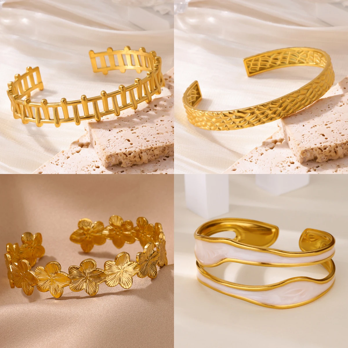Classic Texture Geometric Open Bangle Bracelet For Women Stainless Steel Gold Color Exquisite Cuff Bracelet New Hand Jewelry
Classic Texture Geometric Open Bangle Bracelet For Women Stainless Steel Gold Color Exquisite Cuff Bracelet New Hand Jewelry