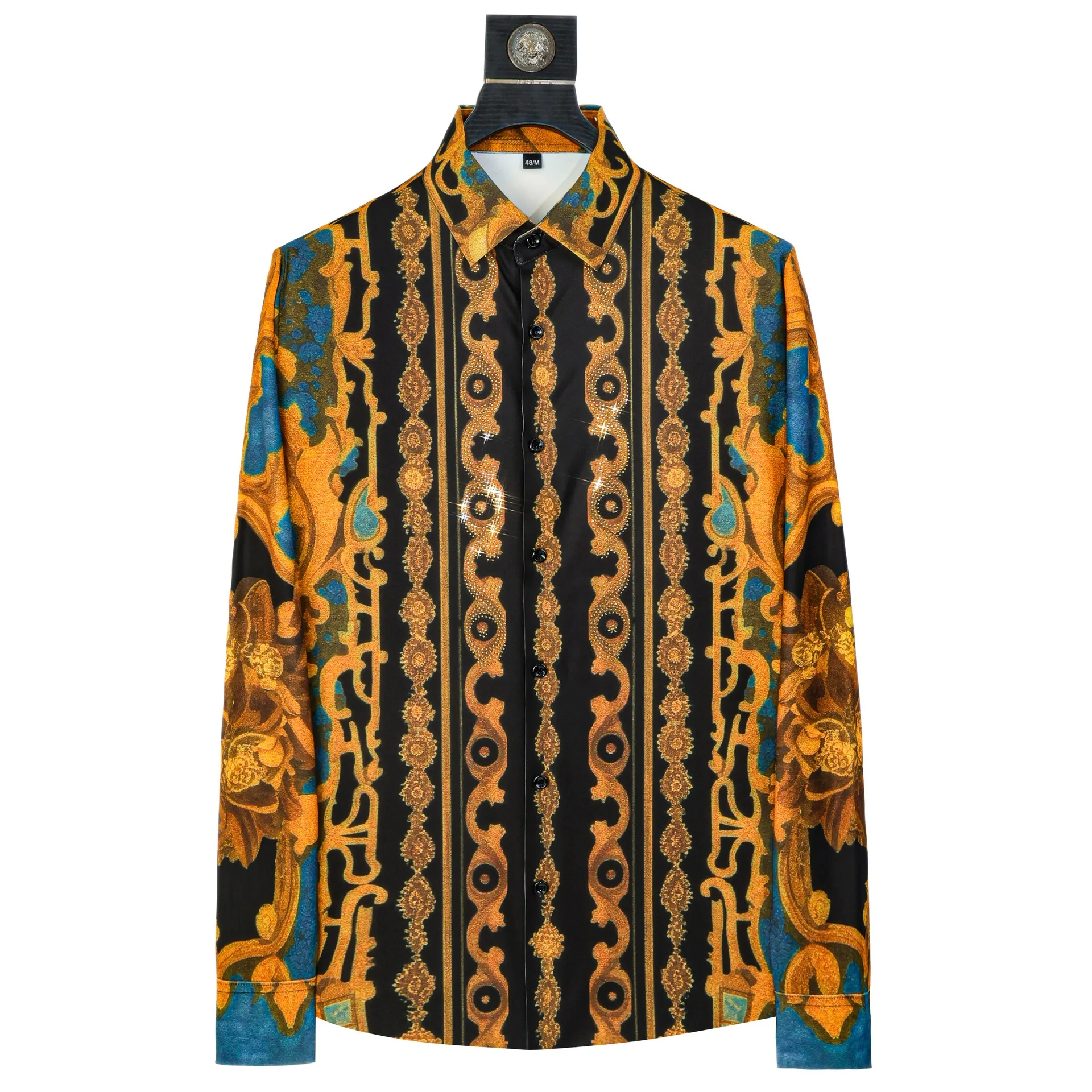 Brand Palace Style Floral Rhinestone Shirt for Men Long Sleeved Social Banquet Party Shirt Slim Fit Casual Business Dress Shirts
Brand Palace Style Floral Rhinestone Shirt for Men Long Sleeved Social Banquet Party Shirt Slim Fit Casual Business Dress Shirts
