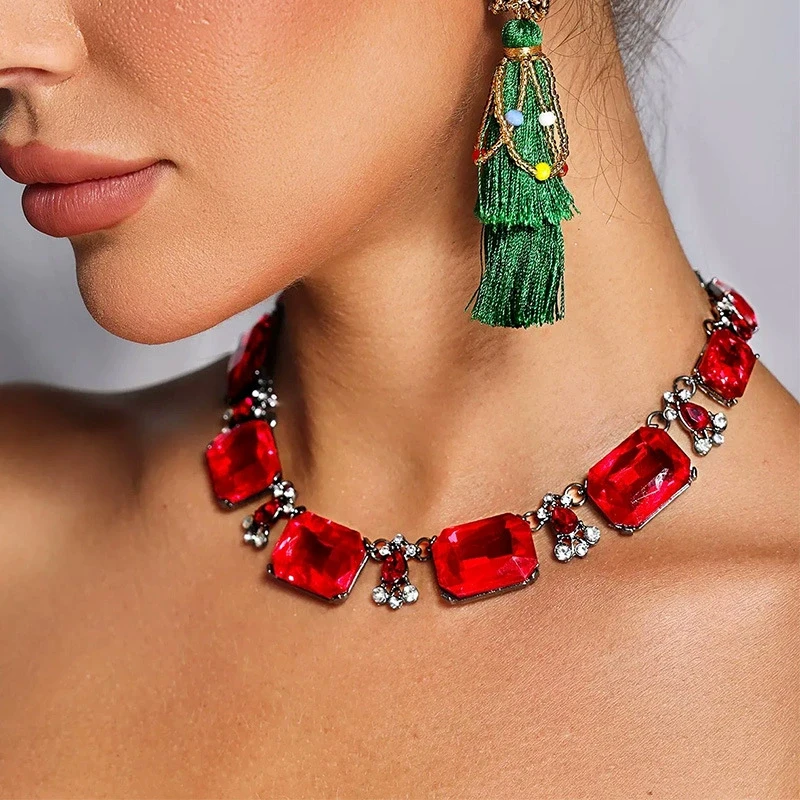Women Red Necklace Costume Jewelery Accessories Gunmetal Gold Plated Champagne Crystal Rhinestone Statement Choker Necklace
Women Red Necklace Costume Jewelery Accessories Gunmetal Gold Plated Champagne Crystal Rhinestone Statement Choker Necklace