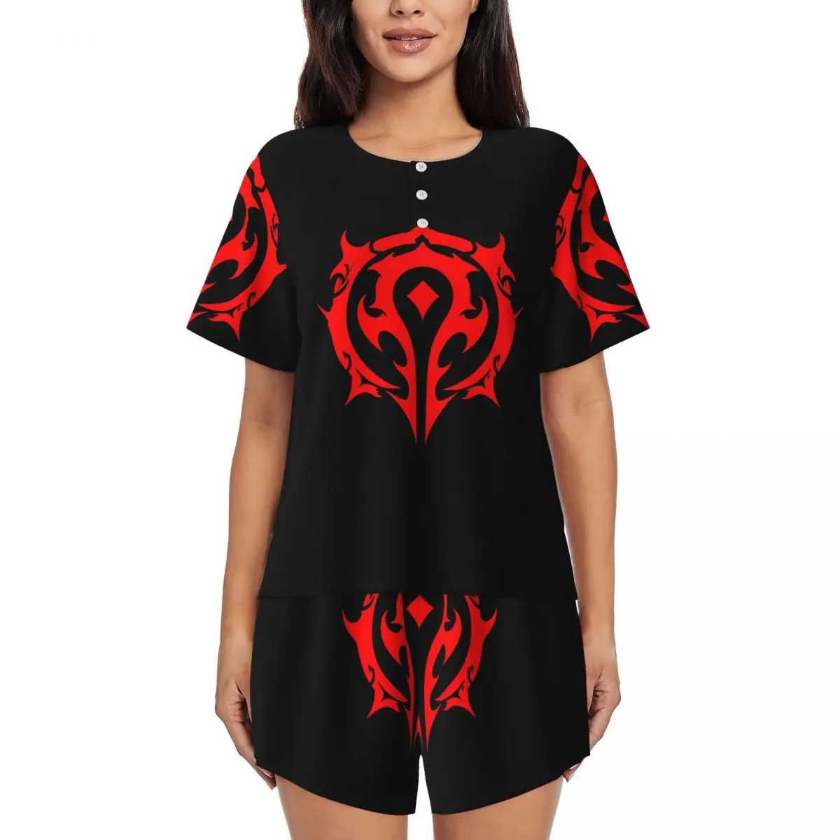 World Of Warcraft Logo Round Neck Short Sleeves Nightdress for Sleeping Sleepshirts Women Soft Pajama Set Short Pants
World Of Warcraft Logo Round Neck Short Sleeves Nightdress for Sleeping Sleepshirts Women Soft Pajama Set Short Pants