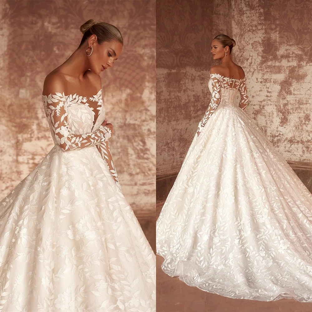 Customized White Organza Wedding Dress Elegant Boat Neck Long Sleeves Appliques Bridal Gowns Chapel Train Backless Dress
Customized White Organza Wedding Dress Elegant Boat Neck Long Sleeves Appliques Bridal Gowns Chapel Train Backless Dress