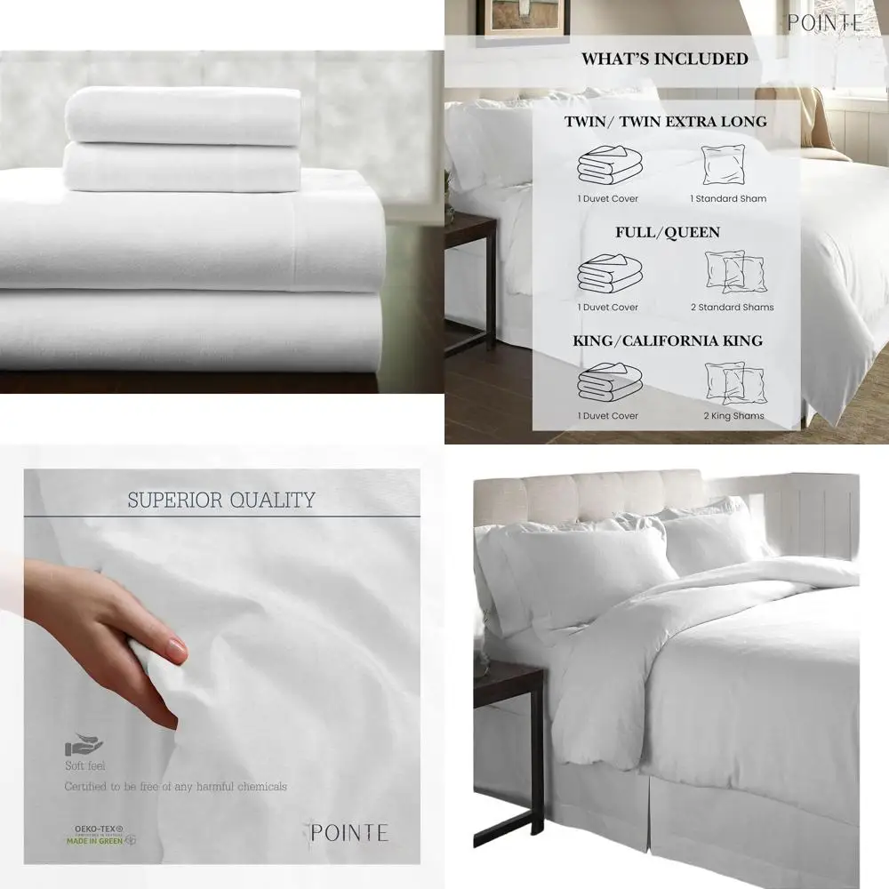 King Size Oversized Flannel Duvet Cover Set in White
King Size Oversized Flannel Duvet Cover Set in White