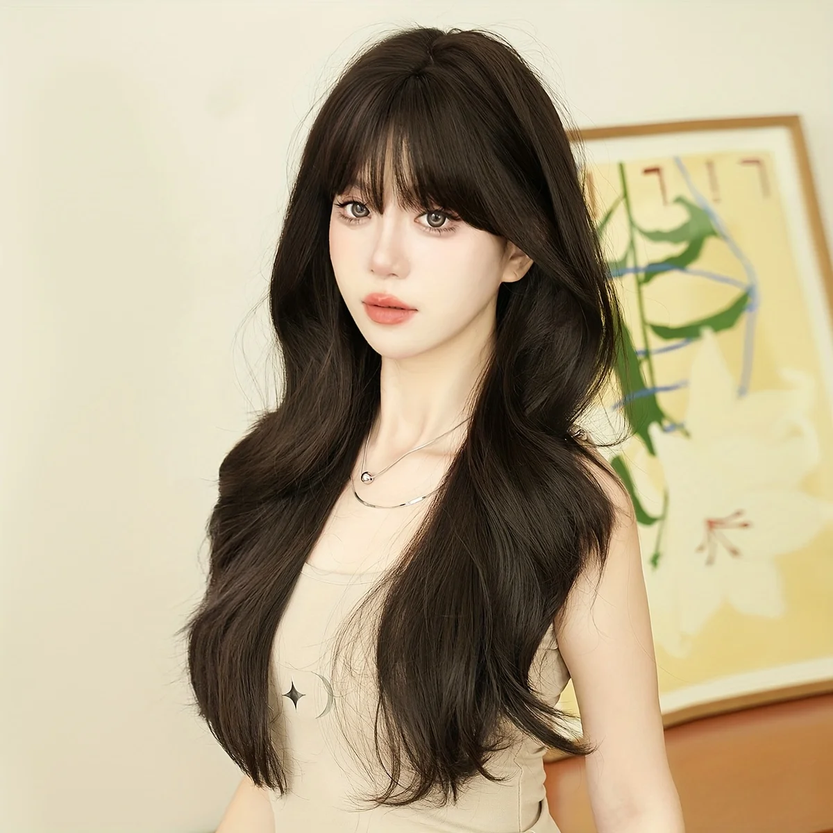 Long Loose Curly Dark Brown Wig with Bangs High Density Synthetic Wave Brown Wigs for Women Daily Party Use Heat Resistant
Long Loose Curly Dark Brown Wig with Bangs High Density Synthetic Wave Brown Wigs for Women Daily Party Use Heat Resistant