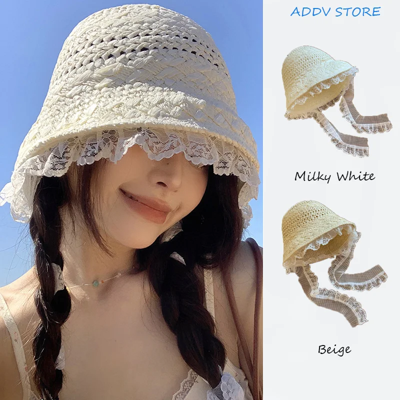 Trendy Bucket Hat for Women with French Lace and Hollow-out Weave, Ideal for Beach and Sun
Trendy Bucket Hat for Women with French Lace and Hollow-out Weave, Ideal for Beach and Sun
