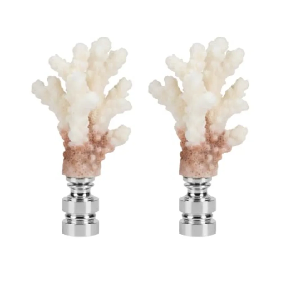 Sea Life Lamp Finial, Medium Coral, Two-Tone White, Polished Silver Base, Replacement Finial for Table or Floor Lamps
Sea Life Lamp Finial, Medium Coral, Two-Tone White, Polished Silver Base, Replacement Finial for Table or Floor Lamps