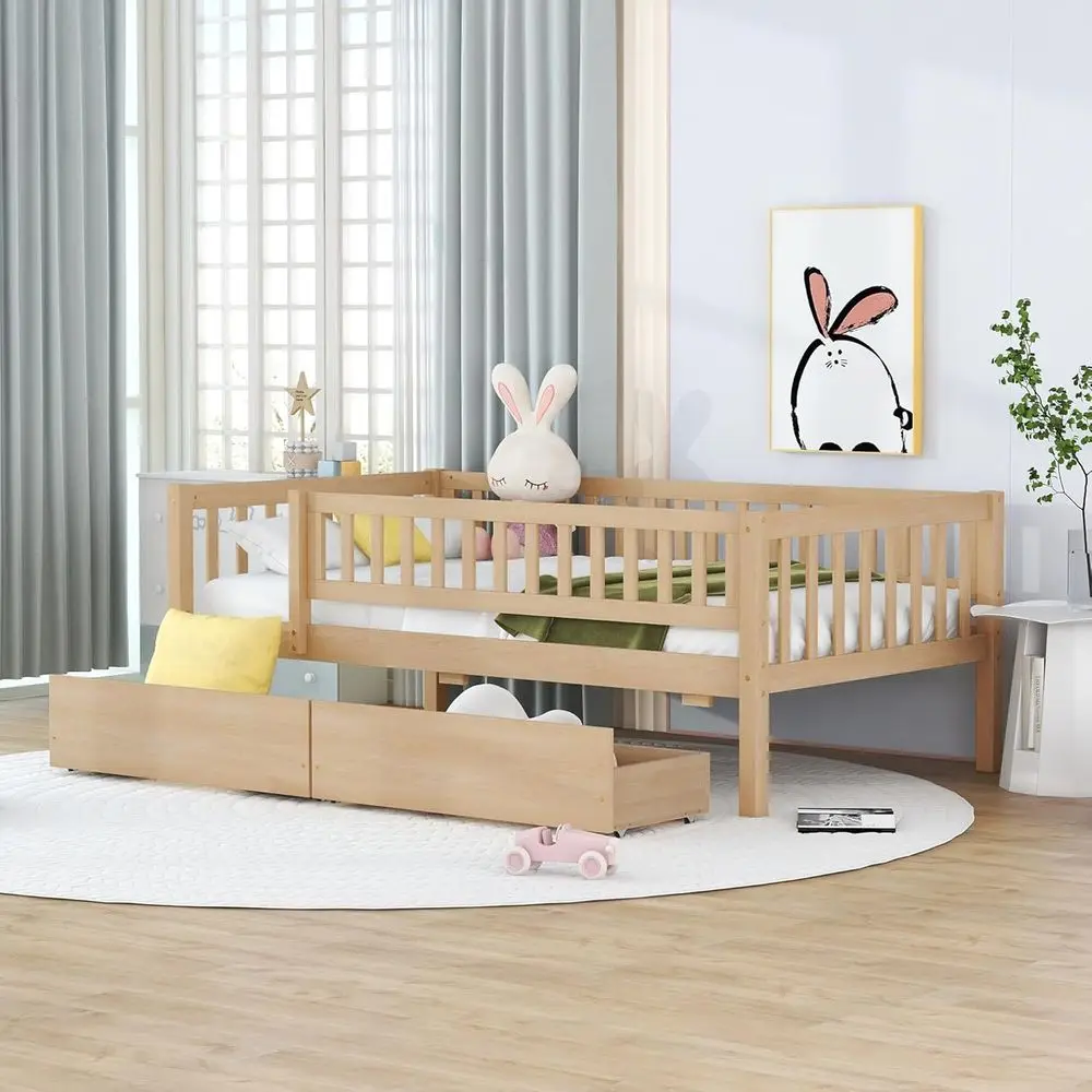 Twin Size Wood Daybed with Storage for Kids, Suitable for Both Boys and Girls, No Box Spring Required (Natural Finish)
Twin Size Wood Daybed with Storage for Kids, Suitable for Both Boys and Girls, No Box Spring Required (Natural Finish)