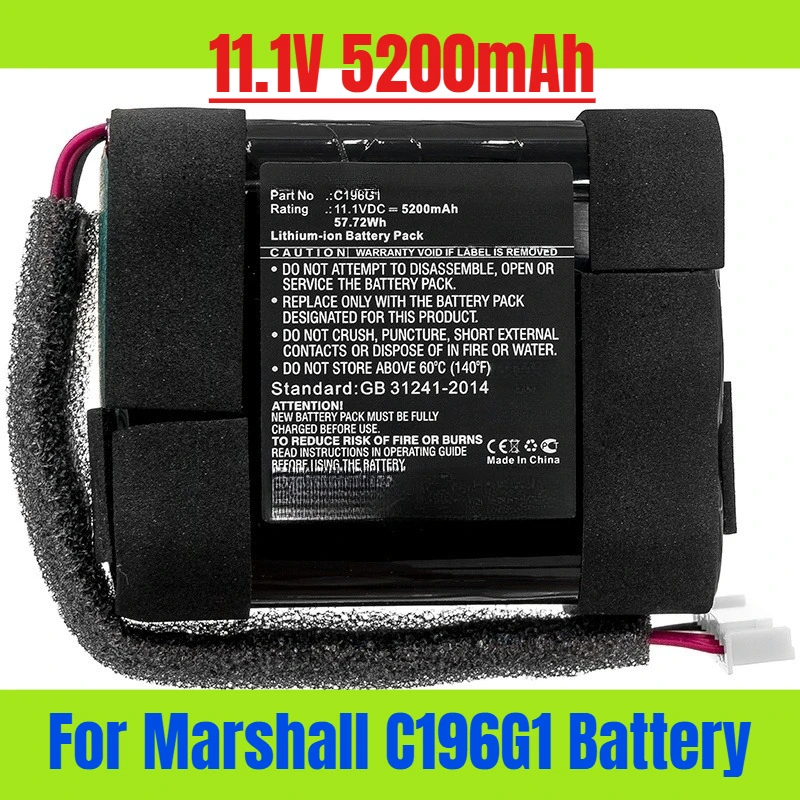 11.1V 5200mAh for Marshall C196G1 Battery
11.1V 5200mAh for Marshall C196G1 Battery