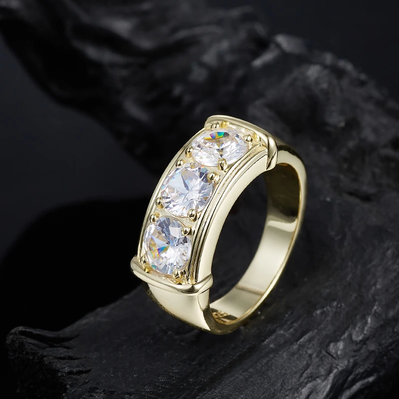 ings For Man D VVS1 Round Moissanite Sterling Silver 925 Jewelry 18K Gold Plated Hiphop Ring Customization Anniversary Party 
ings For Man D VVS1 Round Moissanite Sterling Silver 925 Jewelry 18K Gold Plated Hiphop Ring Customization Anniversary Party