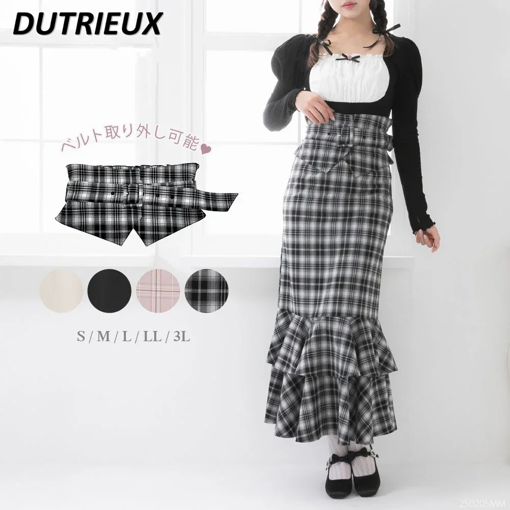 Spring Autumn New Heavy Industry Plaid High Waist Long Skirt and Waist Seal Thin Ruffle Leaf Edge Fishtail Hip Maxi Skirts
Spring Autumn New Heavy Industry Plaid High Waist Long Skirt and Waist Seal Thin Ruffle Leaf Edge Fishtail Hip Maxi Skirts