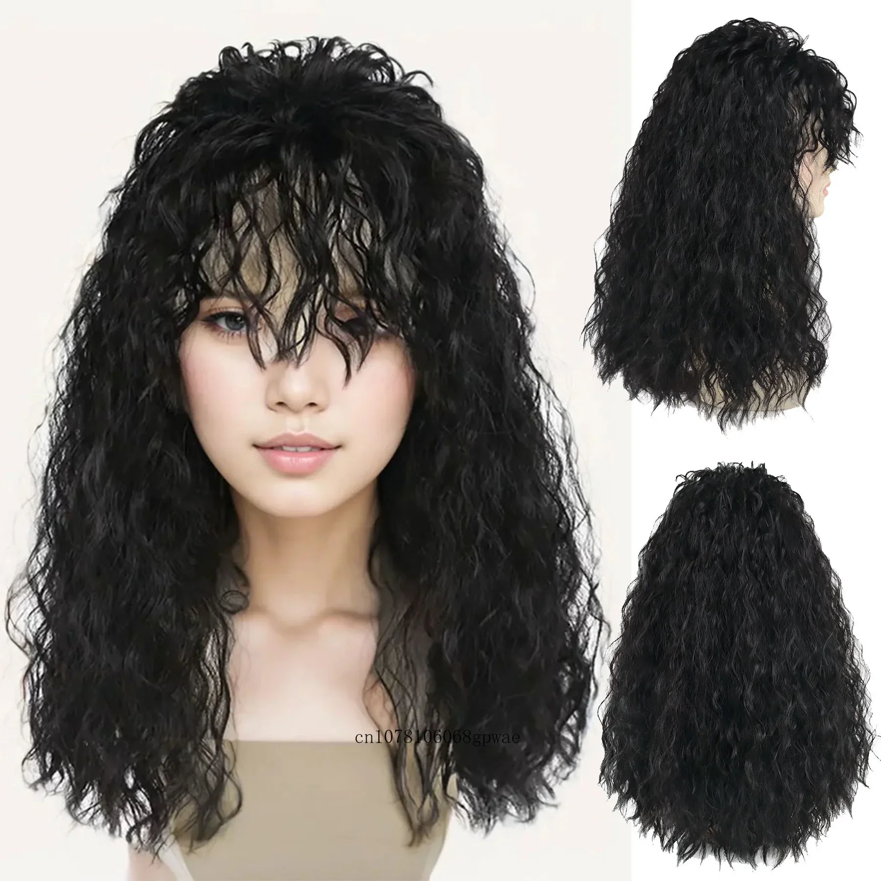 Synthetic Fluffy Curly Wig with Bangs for Women 21 Inch Long Black Wavy Wigs Daily Use Party Cosplay High Temperature Fiber
Synthetic Fluffy Curly Wig with Bangs for Women 21 Inch Long Black Wavy Wigs Daily Use Party Cosplay High Temperature Fiber