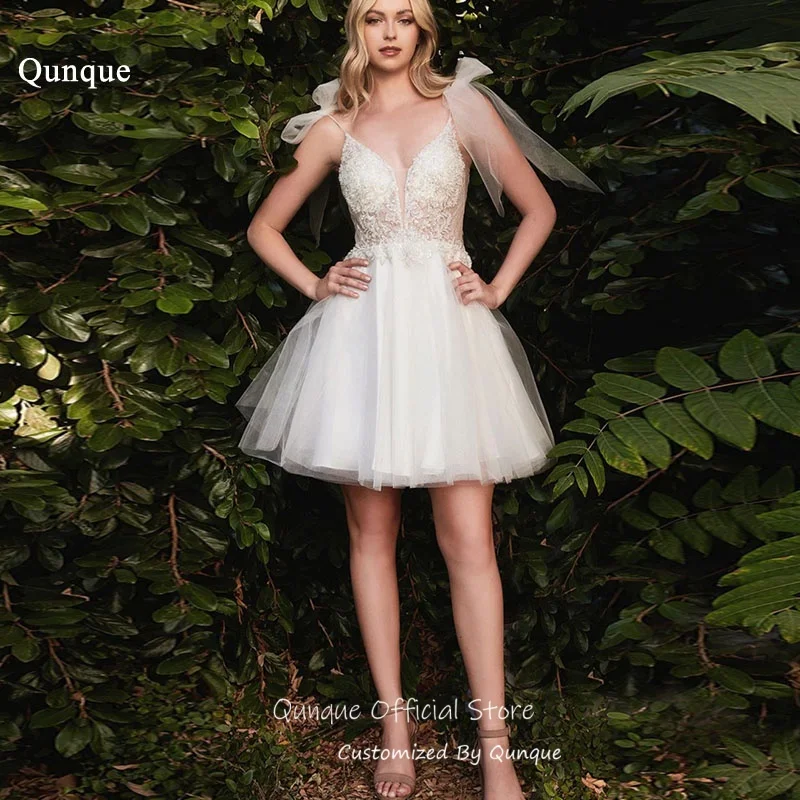 Qunque Tiered Tulle Sparkling Beaded Prom Dresses Spaghetti Strap Wedding Dresses Short A Line Birthday Party Gowns Customized
Qunque Tiered Tulle Sparkling Beaded Prom Dresses Spaghetti Strap Wedding Dresses Short A Line Birthday Party Gowns Customized
