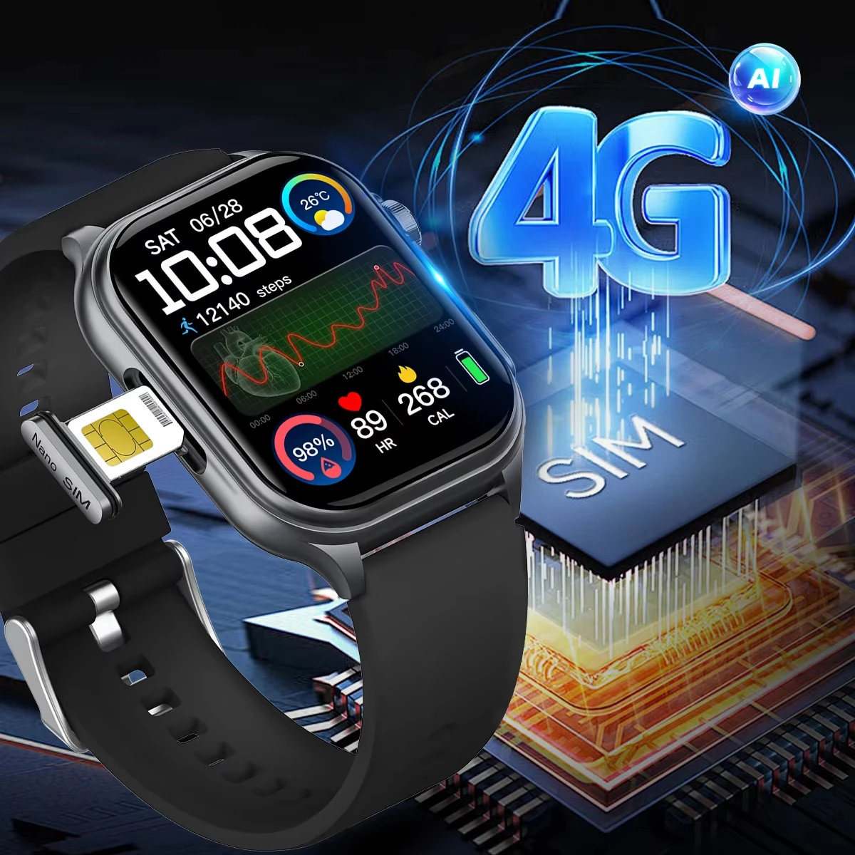 GE500 Nano SIM Card 4G B1 B3 B5 B8 HD Calling for Calling ECG SmartHealth Management Watch Leather Answer Calls Fitness Tracker
GE500 Nano SIM Card 4G B1 B3 B5 B8 HD Calling for Calling ECG SmartHealth Management Watch Leather Answer Calls Fitness Tracker