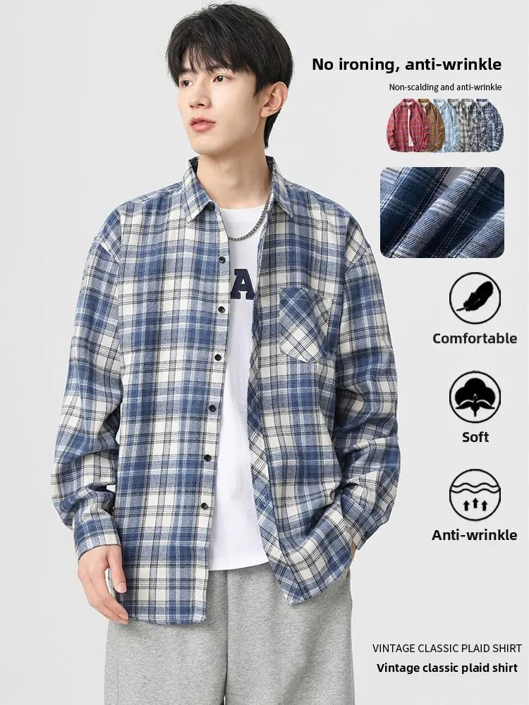 Faionable Plaid Casual Loose Men's irt Autumn New Sle Wear-resistant Polyester Cotton Linen Blend Long Sve Button up
Faionable Plaid Casual Loose Men's irt Autumn New Sle Wear-resistant Polyester Cotton Linen Blend Long Sve Button up