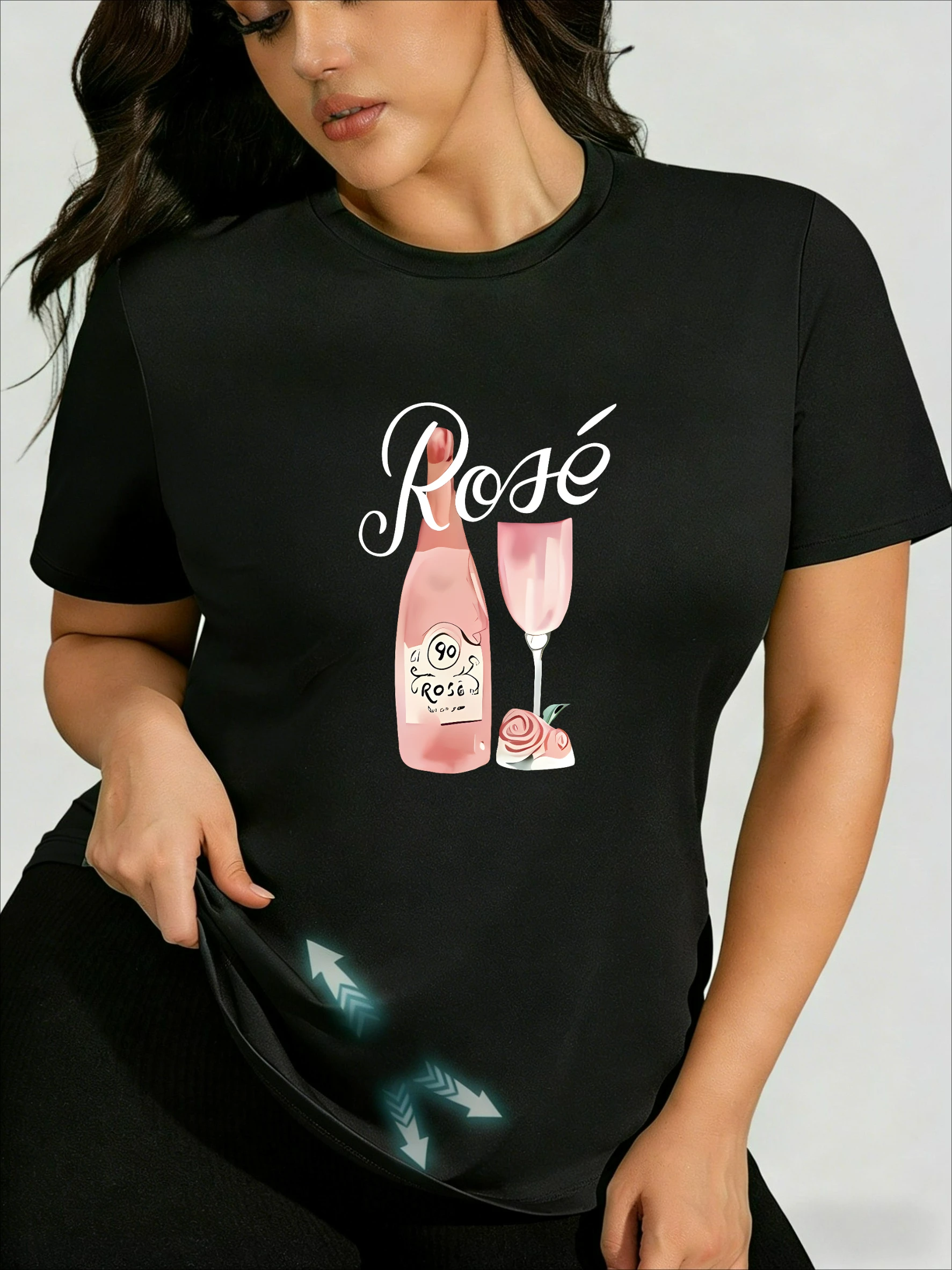 Atmospheric Tipsy Party Plus Size T-shirt, Summer Sweet Cool Style Versatile Temperament Casual Top
Atmospheric Tipsy Party Plus Size T-shirt, Summer Sweet Cool Style Versatile Temperament Casual Top