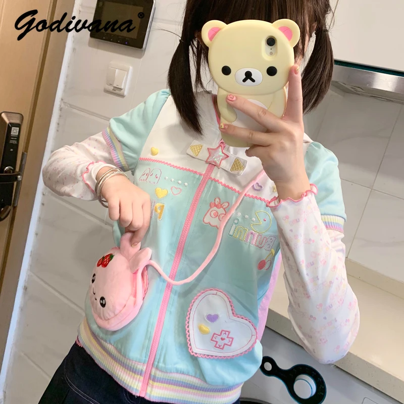 Original Spring Summer Women's Sweet Cartoon Print Hooded Color Matching Coat Mini Skirt 2 Pieces Suit for Daughter Girls
Original Spring Summer Women's Sweet Cartoon Print Hooded Color Matching Coat Mini Skirt 2 Pieces Suit for Daughter Girls