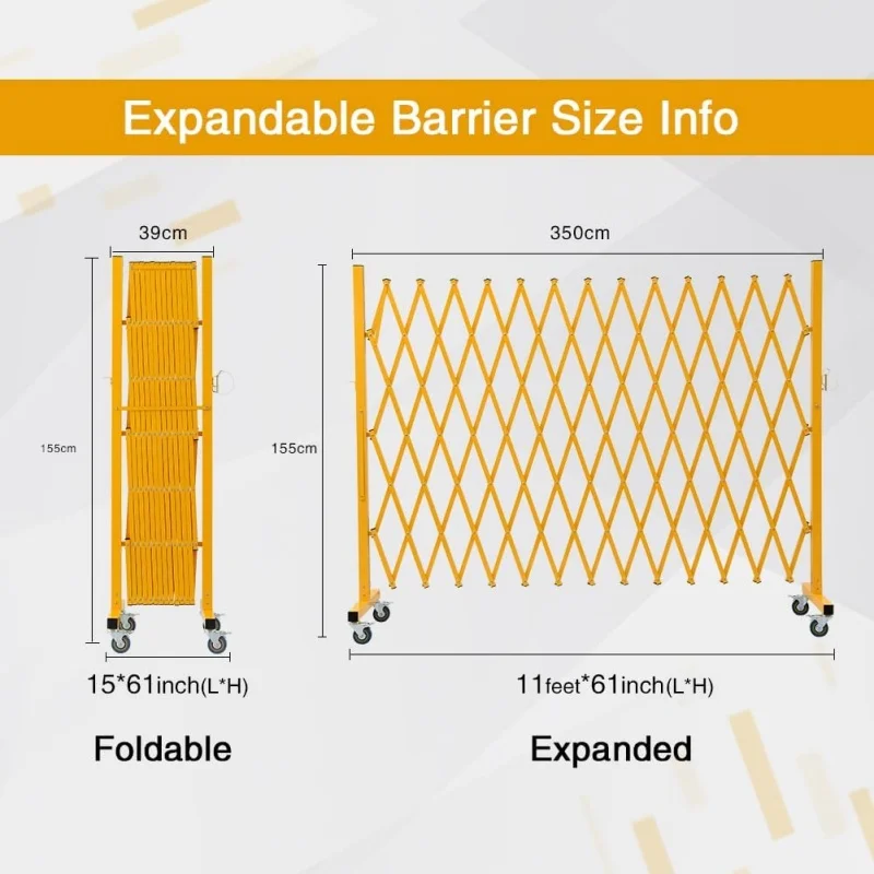 Expandable Industrial Metal Barricade with Casters 0-180 Degree Rotating for Construction Site/Traffic Control/Cordon
Expandable Industrial Metal Barricade with Casters 0-180 Degree Rotating for Construction Site/Traffic Control/Cordon
